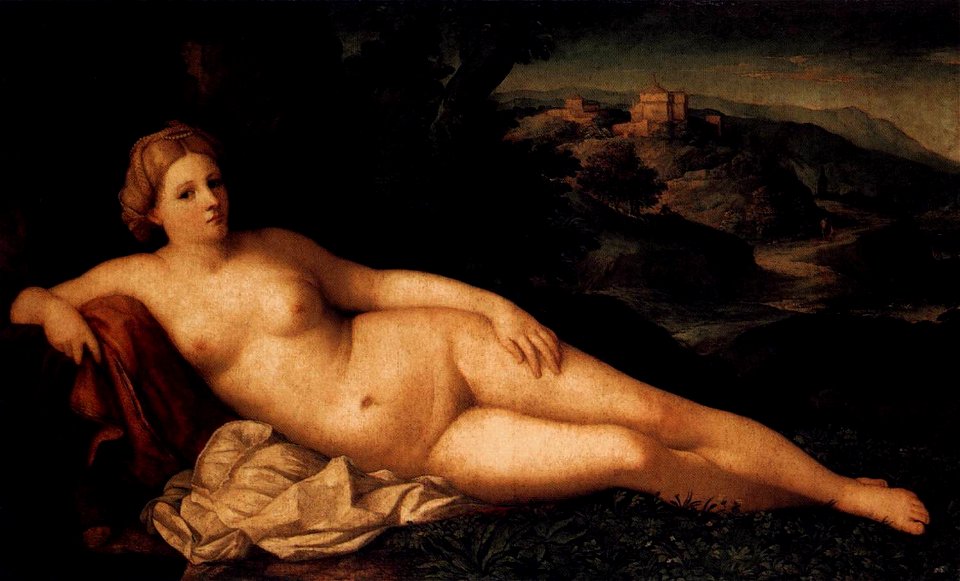 Palma il vecchio, ninfa in un paesaggio