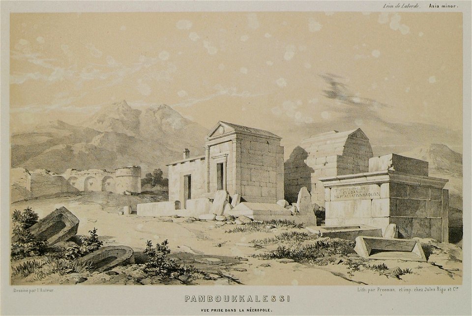 Pamboukkalessi Vue prise dans la nécropole - Laborde Léon Emmanuel Simon Joseph - 1838