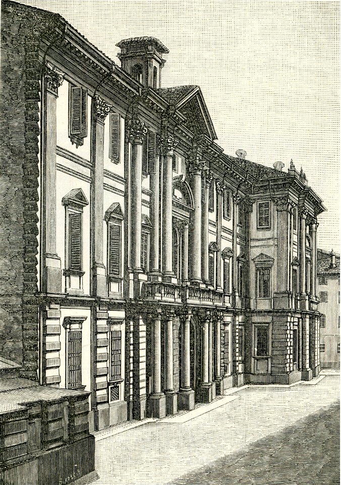 Palazzo pasta in Vercelli xilografia di Barberis