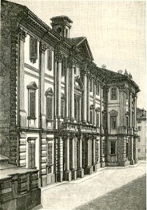 Palazzo pasta in Vercelli xilografia di Barberis