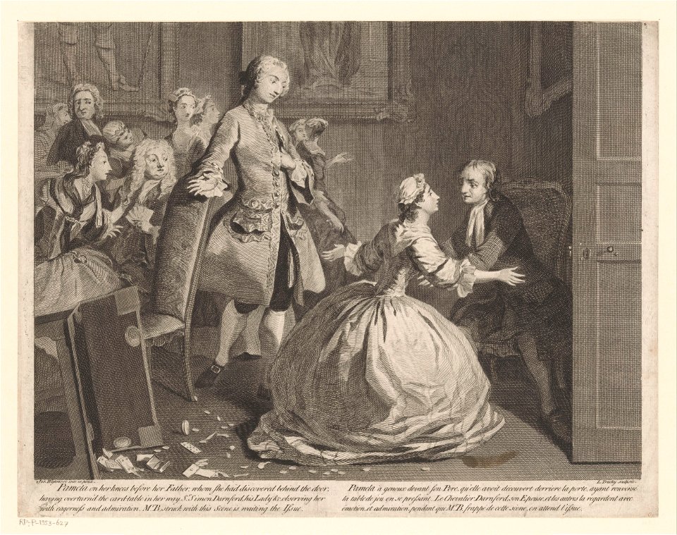 Pamela on Her Knees before Her Father by Louis Truchy Rijksmuseum Amsterdam RP-P-1953-627