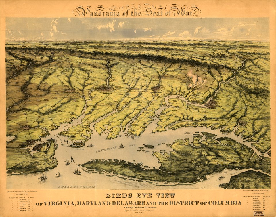 Panorama of the seat of war. Birds eye view of Virginia, Maryland, Delaware, and the District of Columbia LOC 99447005