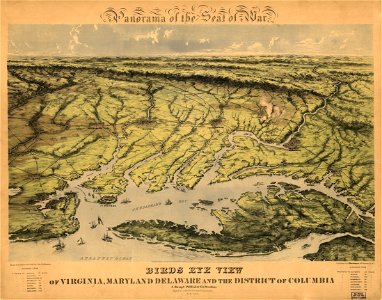 Panorama of the seat of war. Birds eye view of Virginia, Maryland, Delaware, and the District of Columbia LOC 99447005