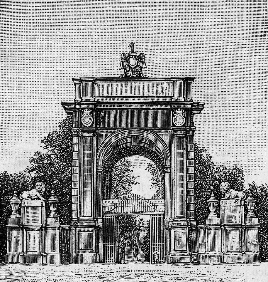 Palermo – Entrata alla Villa Giulia (xilografia)