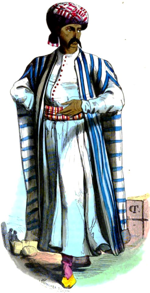 Pannemaker. Marehand Arabe. Auguste Wahlen. Moeurs, usages et costumes de tous les peuples du monde. 1843