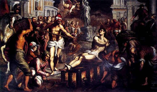 Palma il Giovane - The Martyrdom of St Lawrence - WGA16903. Free illustration for personal and commercial use.