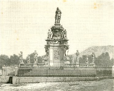 Palermo monumento a Filippo V (xilografia di Barberis 1890)