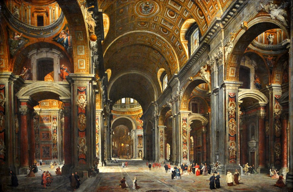 Le cardinal Melchior de Polignac visitant Saint-Pierre de Rome - Giovanni Paolo Panini - Q18573439