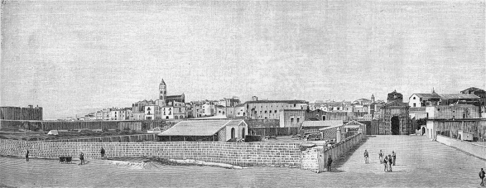 Panorama di Barletta (xilografia)