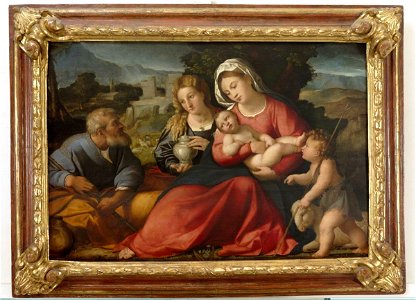 Palma il Vecchio - Sacra Famiglia con San Giovanni Battista bambino e Santa Maria Maddalena, 00287388