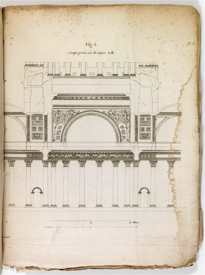 Panthéon - Coupe prise sur la Ligne AB (phbw11 0212)