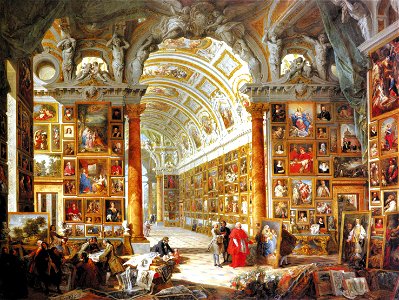 Pannini, Giovanni Paolo - Interior of a Picture Gallery with the Collection of Cardinal Silvio Valenti Gonzaga - 1740