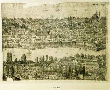 Panorama of Constantinople, Melchior Lorck, Sheet 14, 1559