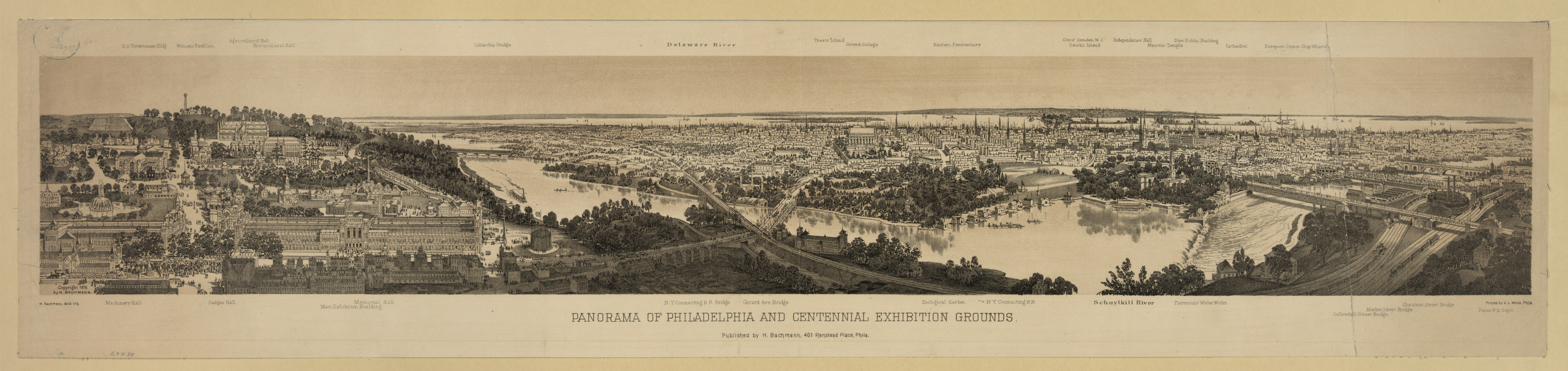 Panorama of Philadelphia and Centennial Exhibition Grounds LCCN2003680984