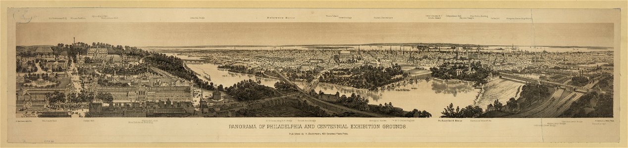 Panorama of Philadelphia and Centennial Exhibition Grounds LCCN2003680984