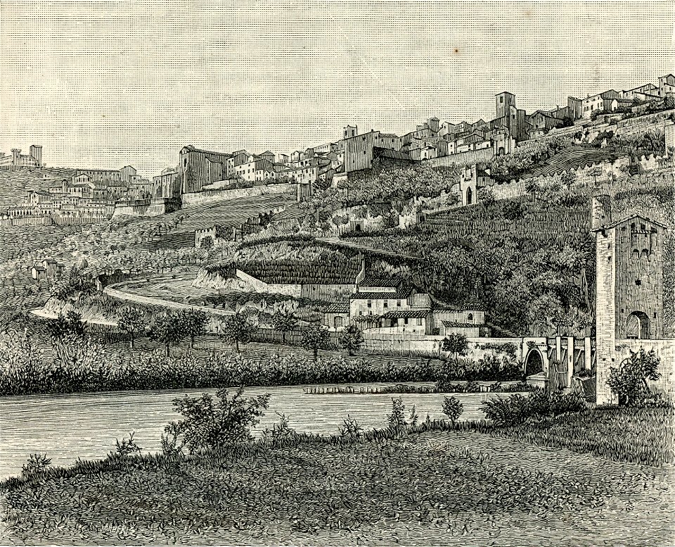 Panorama di Narni xilografia