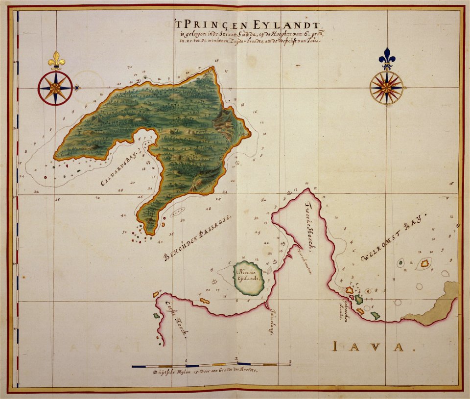 Panaitan Prinseneiland old map by Johannes Vingboons - Free Stock ...