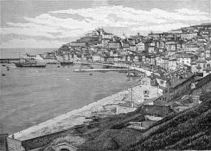 Panorama d’Ancona, veduta presa da Porta Pia (xilografia)
