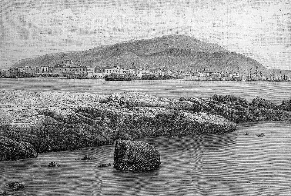 Panorama di Trapani e del Monte San Giuliano (xilografia)