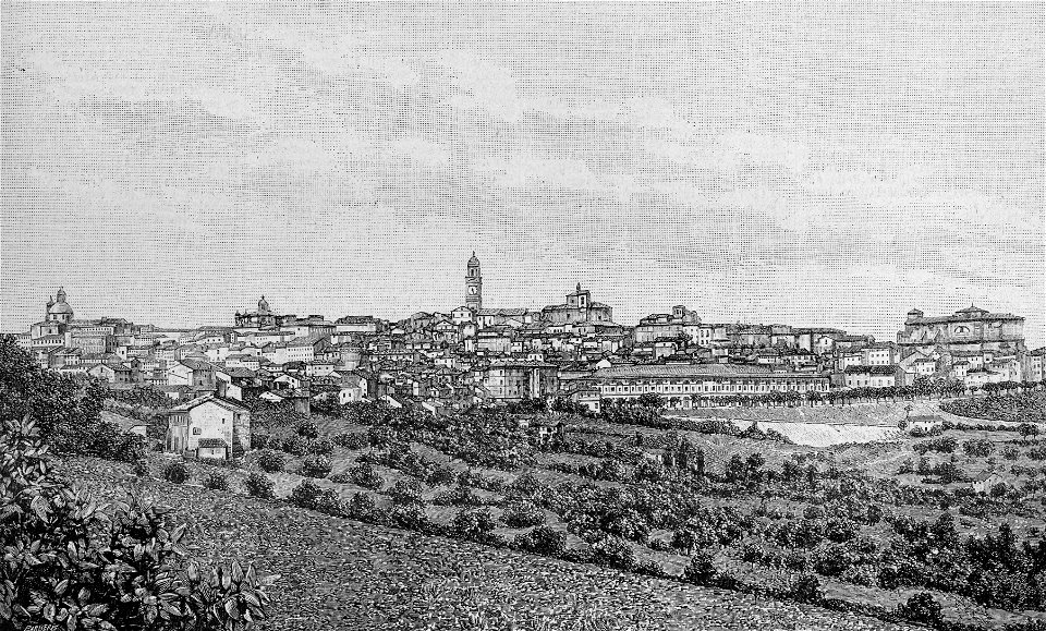 Panorama di Macerata (xilografia)