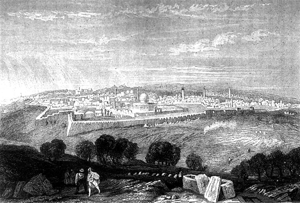 Panoramic of Jerusalem, Illustration for La Terre-Sainte et les lieux illustrés par les apôtres, by Adrien Egron, 1837 (2)