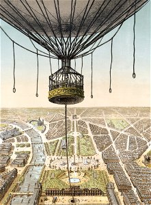 Panorama de Paris - Vu de la nacelle du grand ballon captif à vapeur de la cour des Tuileries