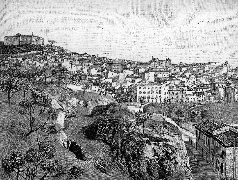 Panorama di Caltanissetta (xilografia)