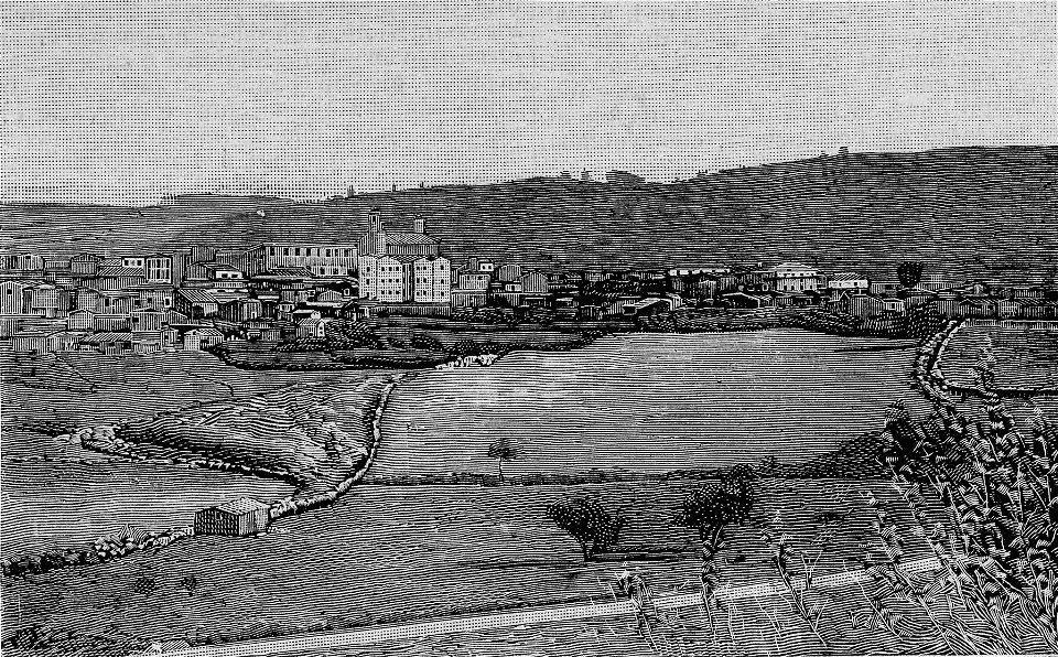 Panorama di Laconi (xilografia)