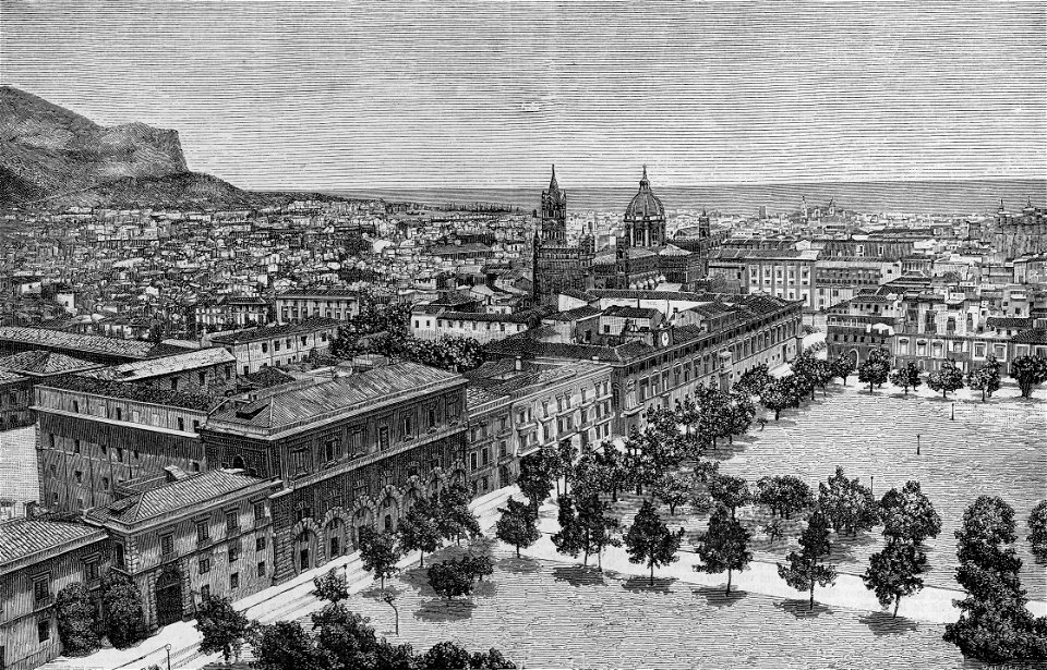 Panorama di Palermo (xilografia)