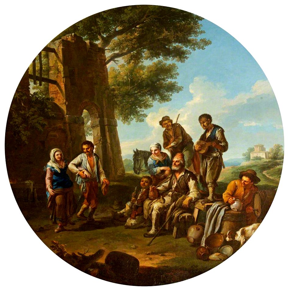 Paolo Monaldi (1720-1799) - Peasants Outside a Town Gate - 453768 - National Trust