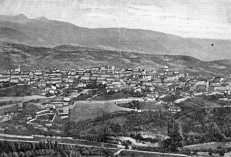 Panorama di L’Aquila (xilografia)