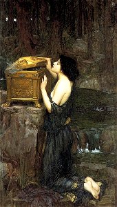 Pandora - John William Waterhouse. Free illustration for personal and commercial use.