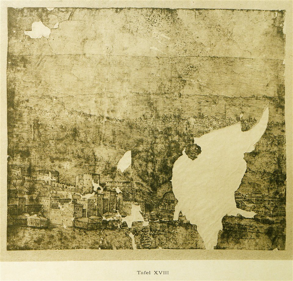 Panorama of Constantinople, Melchior Lorck, Sheet 18, 1559
