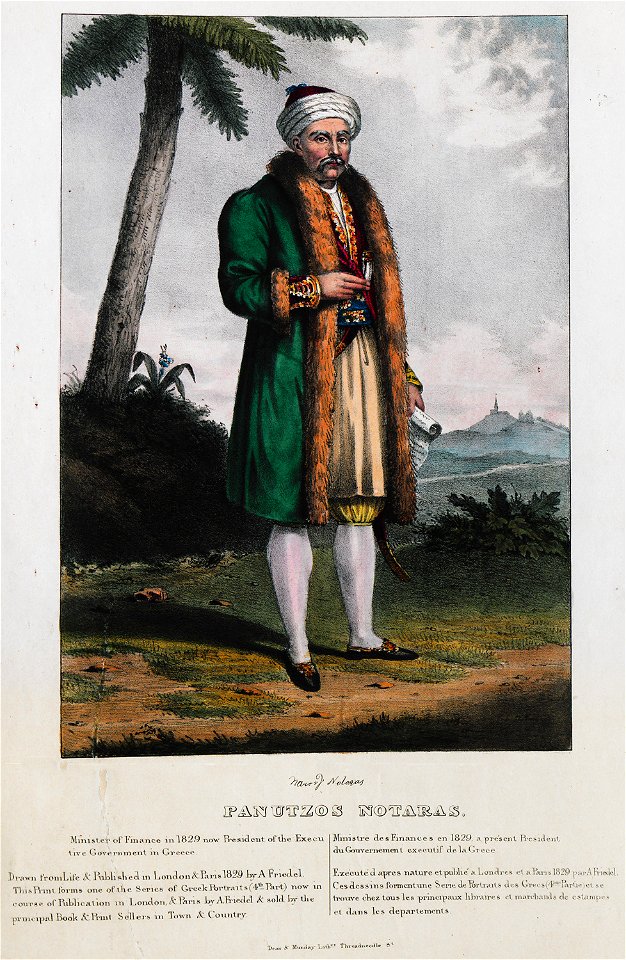 Panutzos Notaras Minister of Finance in 1829 now President of the Executive Government in Greece - Friedel Adam De - 1830