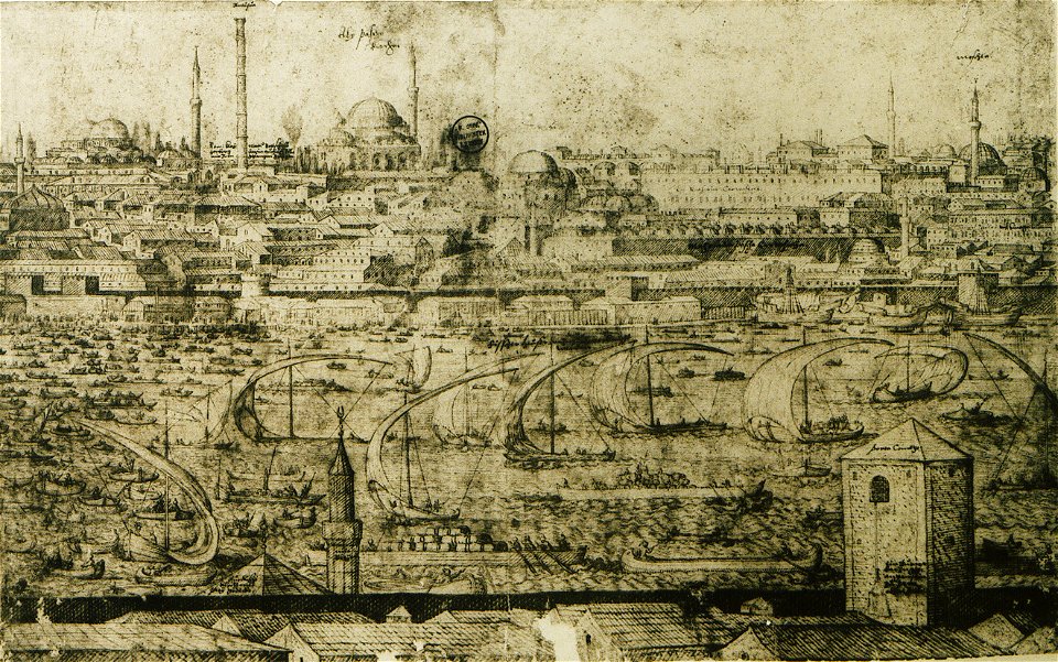 Panorama of Constantinople, Melchior Lorck, Sheet 8, 1559 (cropped)