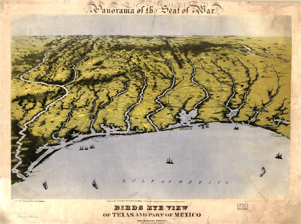 Panorama of the seat of war - bird's eye view of Texas and part of Mexico LOC 2005630920
