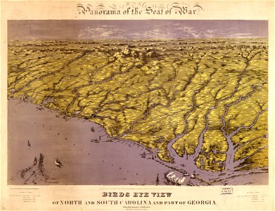 Panorama of the seat of war; birds eye view of North and South Carolina and part of Georgia. LOC gm71000588