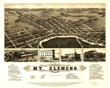 Panoramic view of Mt. Clemens 1881, Macomb Co., Mich. LOC 75694629