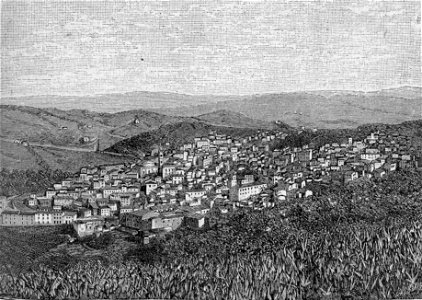 Panorama di Ozieri (xilografia)