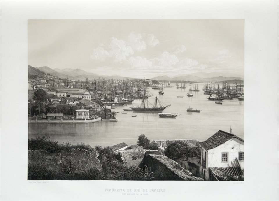 Panorama de Rio de Janeiro Port Marchand de la Saude, da Coleção Brasiliana Iconográfica