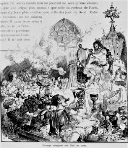 Panurge mangeant son blé en herbe - Tiers Livre de Rabelais illustré par Albert Robida, chap. III