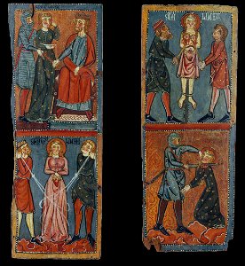 Panels with scenes of the Martyrdom of Saint Lucy - Google Art Project. Free illustration for personal and commercial use.