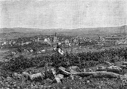 Panorama della città di Tempio (xilografia)