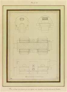 Panthéon - Plan et coupes des caveaux qui sont destinés aux sépultures dans les souterrains du Panthéon (phbw12 0361)