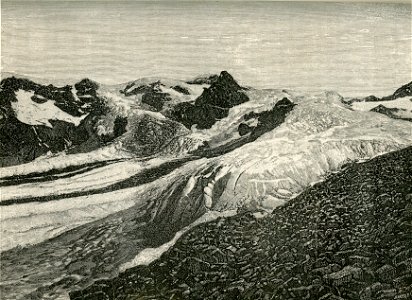 Panorama del ghiacciaio del Lys visto dalla Morena