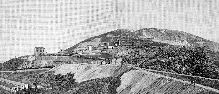 Panorama della miniera di Monteponi (xilografia)