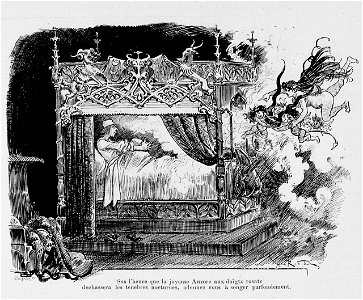 Panurge s'apprête à songer - Tiers Livre de Rabelais illustré par Albert Robida, chap. XIII
