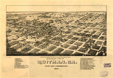 Panoramic view of Quitman, Ga. county-seat of Brooks-County 1885. LOC 75693196