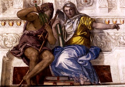 Paolo Veronese - Saturn (Time) and Historia - WGA24908. Free illustration for personal and commercial use.