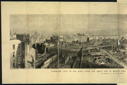 Panoramic view of the ruins after the great fire in Boston, from a point opposite Trinity Church in Summer Street LCCN2006680119
